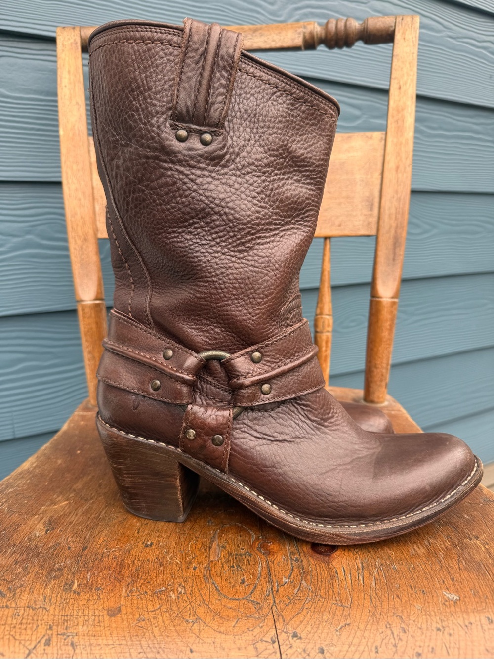 FRYE Carmen Harness Leather Boots